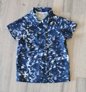 Blouse tie dye print - navy - lente/zomer - jongens - maat 104