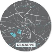 Muismat - Mousepad - Rond - Stadskaart – Grijs - Kaart – Genappe – België – Plattegrond - 50x50 cm - Ronde muismat