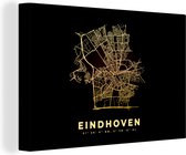 Canvas Schilderij Plattegrond - Stadskaart - Kaart - Eindhoven - Nederland - 120x80 cm - Wanddecoratie
