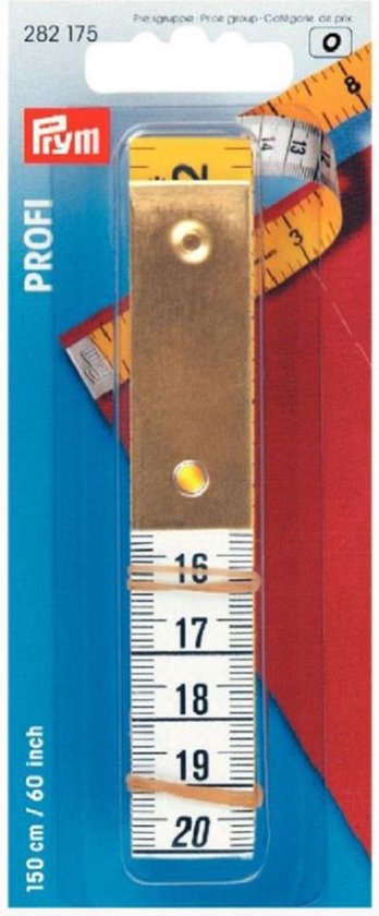 Prym, inch meetlint, centimeter, kunststof, met 10 cm metaal verstevigd