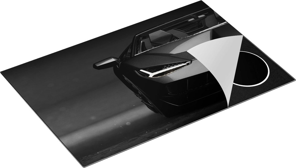 Chefcare Inductie Beschermer Zwarte Sportwagen Auto - 80,2x52,2 cm - Afdekplaat Inductie - Kookplaat Beschermer - Inductie Mat