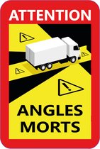 10 PIÈCES - ADHÉSIF SANS BULLE ! - Sticker angle mort CAMION France - Angles Morts - (17 x 25 cm)