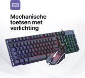 Bol.com Tavaro Gaming Keyboard En Muis Set Met Verlichting - Zwart - USB - Led verlichting - Mechanisch - Bedraad - Gaming Toets... aanbieding