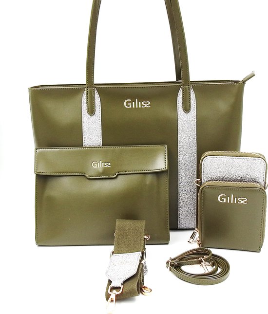 Handtassen - Dames - Set - Shopper en Telefoontasje - Giliss Fashion -  Groen | bol.com