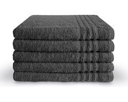 Byrklund handdoeken 70x140 - set van 5 - Hotelkwaliteit - Antraciet