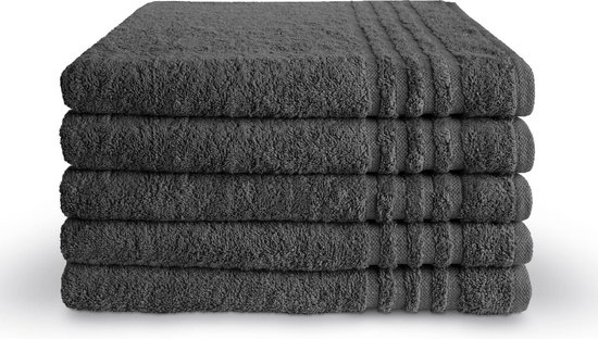 Byrklund handdoeken 70x140 - set van 5 - Hotelkwaliteit - Antraciet