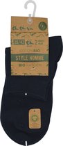 Heren Bio - enkelsokken - korte sokken - Bio katoen chaussettes courtes - 4 paar - marine - Mannen Maat 43/46