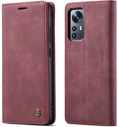 Coque adaptée pour Xiaomi 12 Lite - Wallet Book Case - Fermeture magnétique - Rouge