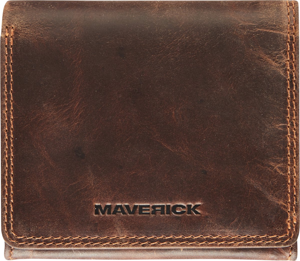 Maverick the original - pocketportemonnee - RFID - volnerf rundsleder - bruin