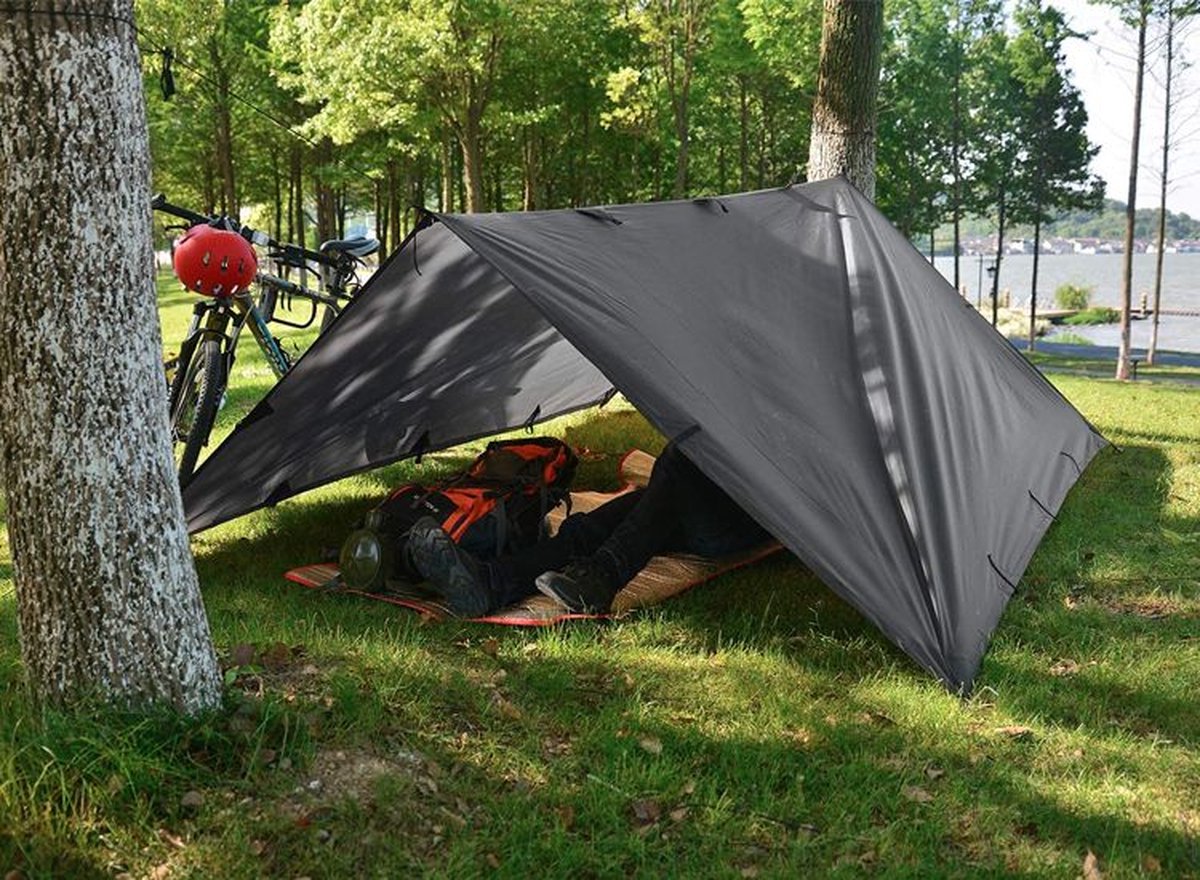 fedec-voortent-daktent-schaduwtent-3x3-meter-zwart-bol