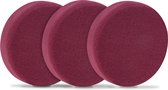 VONROC Disques de polissage/Tampons de polissage en mousse pour polisseuses - 150 mm, 3 pièces - Rouge