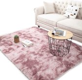 Happyment® Zacht fluffy vloerkleed - Hoogpolig tapijt - Wasbaar - Tapijten slaapkamer, woonkamer, kinderkamer - Roze 200x160 cm