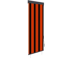 vidaXL - Rolgordijn - voor - buiten - 60x250 - cm - oranje - en - bruin