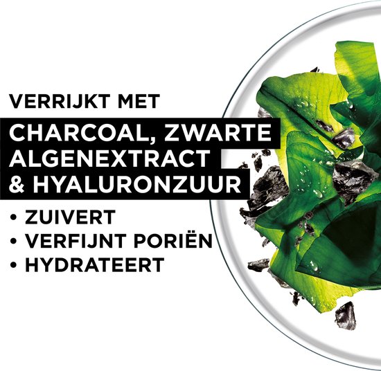 Garnier SkinActive Pure Charcoal Black Sheet Mask - Zuiverend en Verfijnend Gezichtsmasker - 5 Stuks - Voordeelverpakking