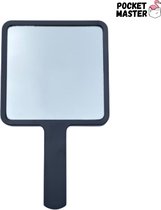 PocketMaster® Make-Up Spiegel / Handspiegel met Handvat - Zwart - Klein - Compact - Handzaam - 8,0 X 8,0 cm Spiegeloppervlak