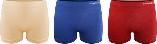 Gianvaglia - Boxershorts - Dames - Naadloos - microfiber en elastisch - set van 3 stuks diverse kleuren - S/L