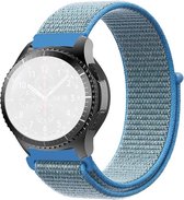 Nylon bandje - lichtblauw, geschikt voor Samsung Galaxy Watch 42mm, Watch 4 - 40 & 44mm, Watch 4 Classic - 42 & 46 mm, Active - 40 mm, Active 2 - 40 & 44mm, Watch 3 - 41 mm