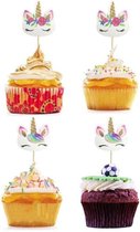 Cupcake / Taart / Toppers / Prikkers / 24 stuks /  Unicorn / Eenhoorn / Verjaardag / Feest / Themafeest