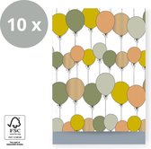 10 x Traktatie Uitdeelzakjes | Papieren Ballonnen Verjaardag Cadeauzakjes | House of Products | 12 x 19 cm