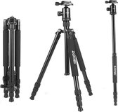 Professioneel DSLR Camerastatief - Universeel Fotostatief voor Fotografie – Aluminium Tripod Zwart 168CM