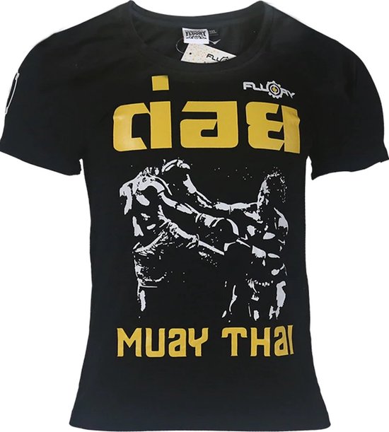 Fluory Fight Game Muay Thai Kickboks T-Shirt Zwart maat XL