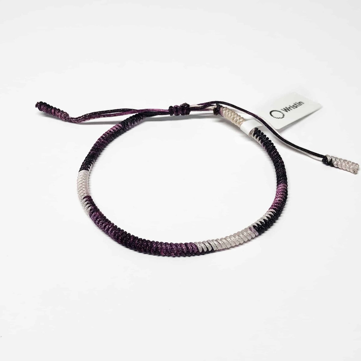 Wristin - Tibetaanse armband verloop paars/lila/wit