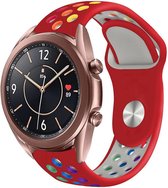 Strap-it Smartwatch bandje sport - geschikt voor Samsung Galaxy Watch 3 41mm / Galaxy Watch 1 42mm / Galaxy Watch Active & Active2 40mm & 44mm / Gear Sport - rood/kleurrijk