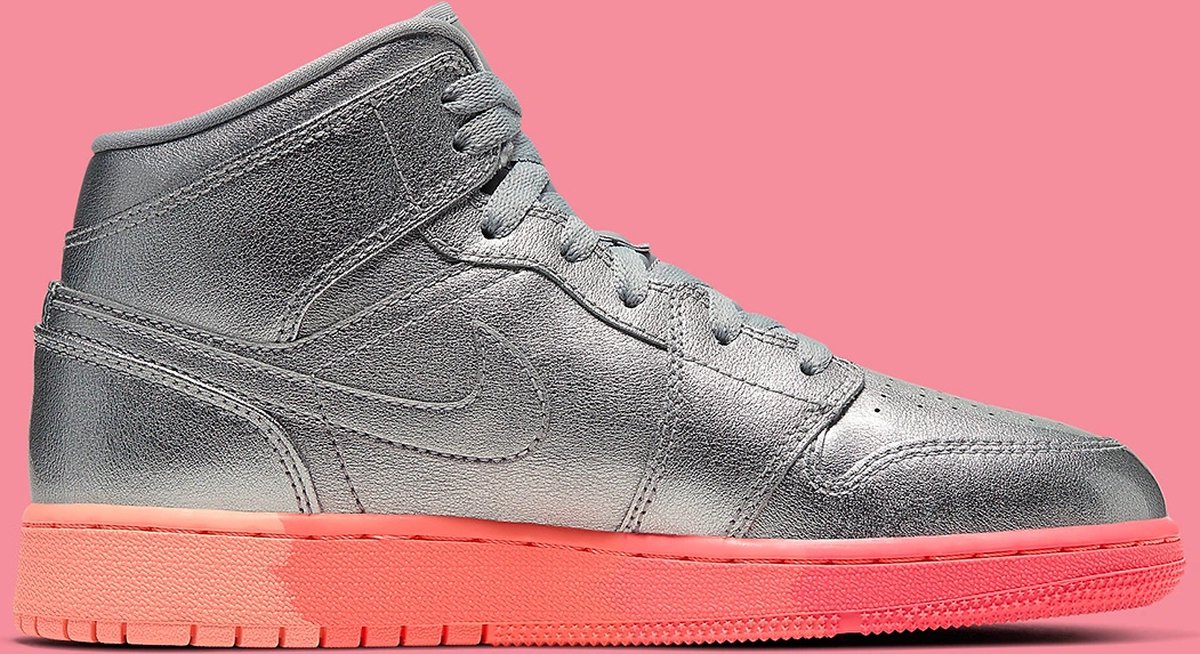 Sneakers Nike Jordan 1 Mid Sunrise Metallic Silver - Maat 36.5