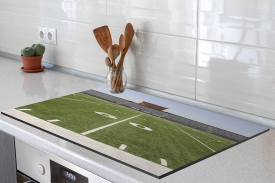 KitchenYeah® Inductie beschermer 80.2x52.2 cm - American Football veld en stadion - Kookplaataccessoires - Afdekplaat voor kookplaat - Inductiebeschermer - Inductiemat - Inductieplaat mat