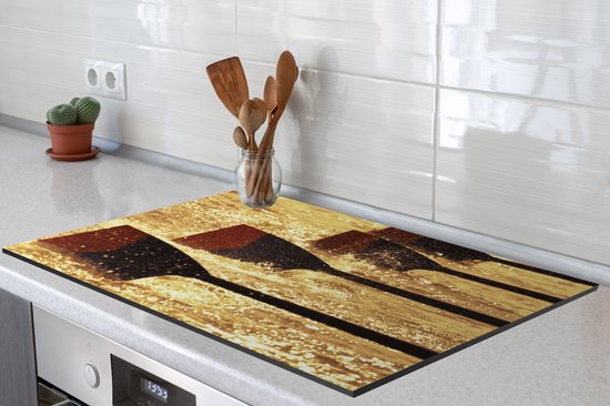 KitchenYeah® Inductie beschermer 80.2x52.2 cm - Roeispaan bladen van racende roeiers die door het water snijden - Kookplaataccessoires - Afdekplaat voor kookplaat - Inductiebeschermer - Inductiemat - Inductieplaat mat