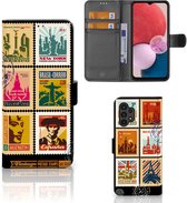 Telefoonhoesje Geschikt voor Samsung Galaxy A13 (4G) Flipcover Design Postzegels