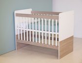 Bebies First Baby Bed Lio 60x120 Verstelbare Bodem - Wit & Eiken