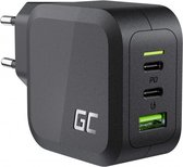 GC PowerGaN 65W-oplader (2x USB-C Power Delivery, 1x USB-A compatibel met Quick Charge 3.0).