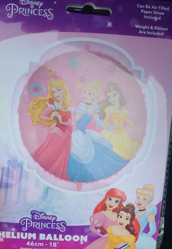 Helium ballon | Disney Princess | 46cm | Party | Cinderella | Verjaardag | Belle | Ariel