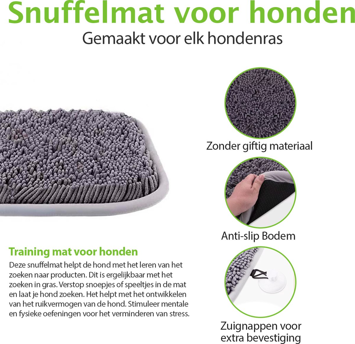 Amexo Snuffelmat Voor Honden – Voor Geurtraining, Langzaam Eten En Natuurlijk Foerageren, Wasbaar En Verstelbaar