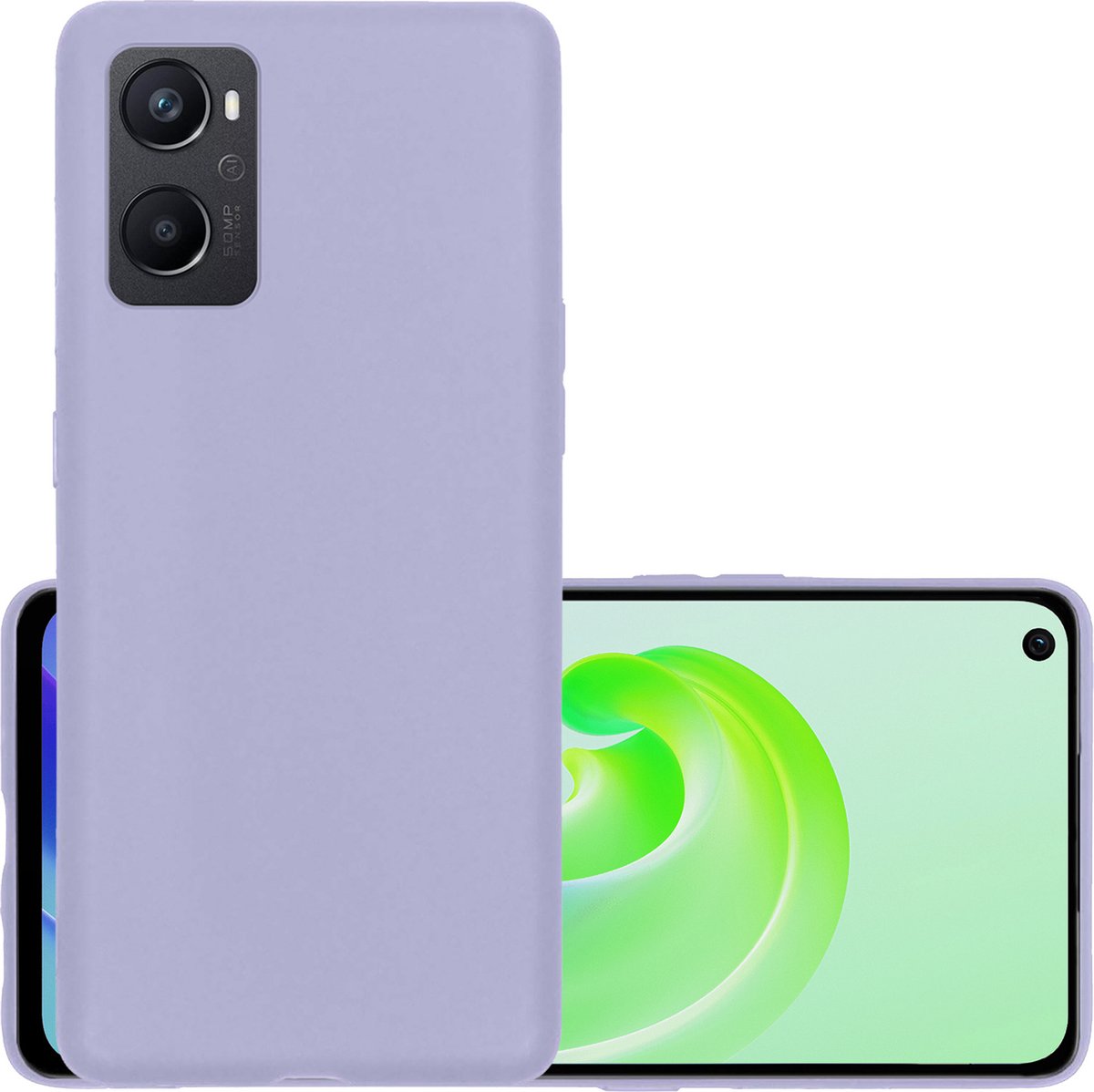 Hoesje - Geschikt voor OPPO A96 - Sterk & Shockproof - Hoes Cover - Siliconen Case - Lila