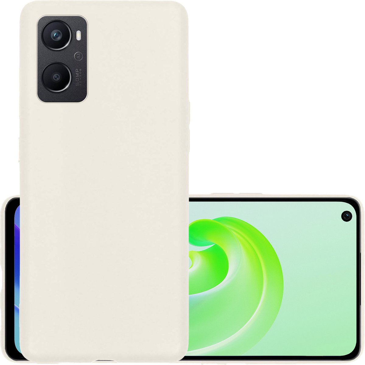 Hoesje - Geschikt voor OPPO A96 - Sterk & Shockproof - Hoes Cover - Siliconen Case - Wit
