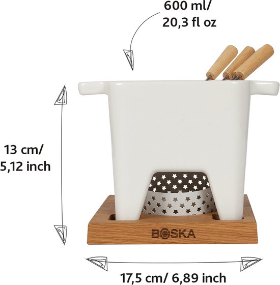 Boska Tapas Fondueset Bianco L - Fondueset - Mag in vaatwasser en magnetron - 600 ml — afbeelding 5