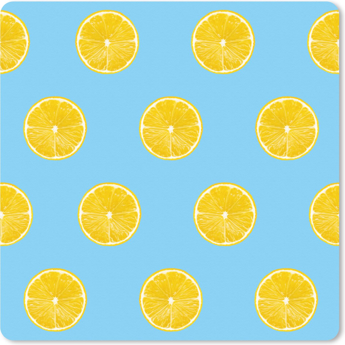 Muismat XXL 50x50 cm - Bureau onderlegger - Bureau mat Citroen - Patronen - Fruit - Bureaumat - Gaming mousepad xl - Bureaulegger groot - Computer deskmat