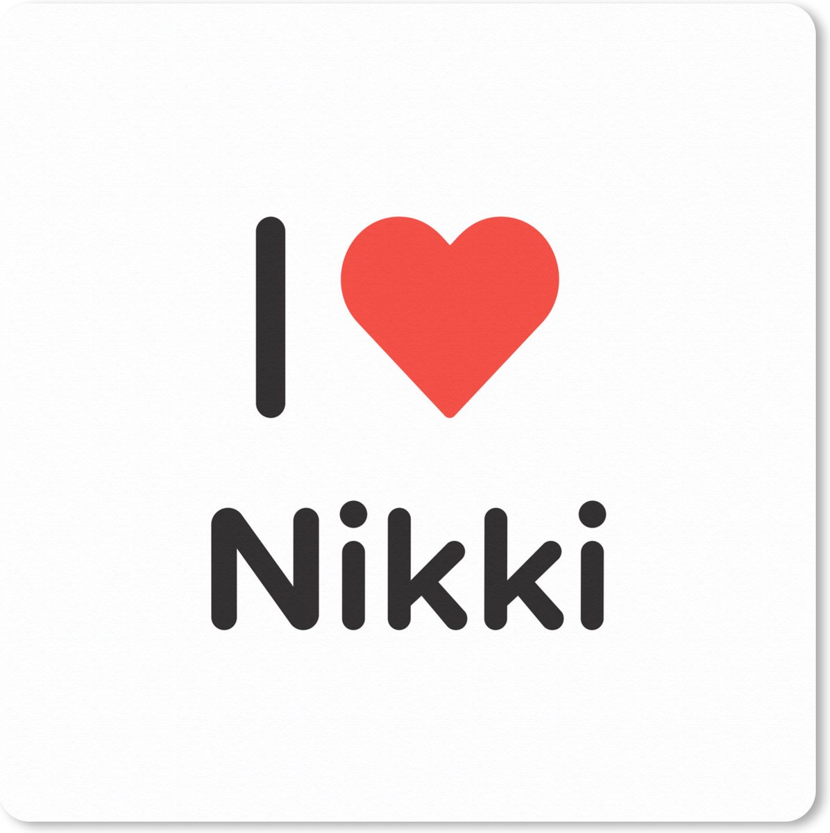 Muismat XXL - Bureau onderlegger - Bureau mat - I love - Nikki - Meisje - 80x80 cm - XXL muismat