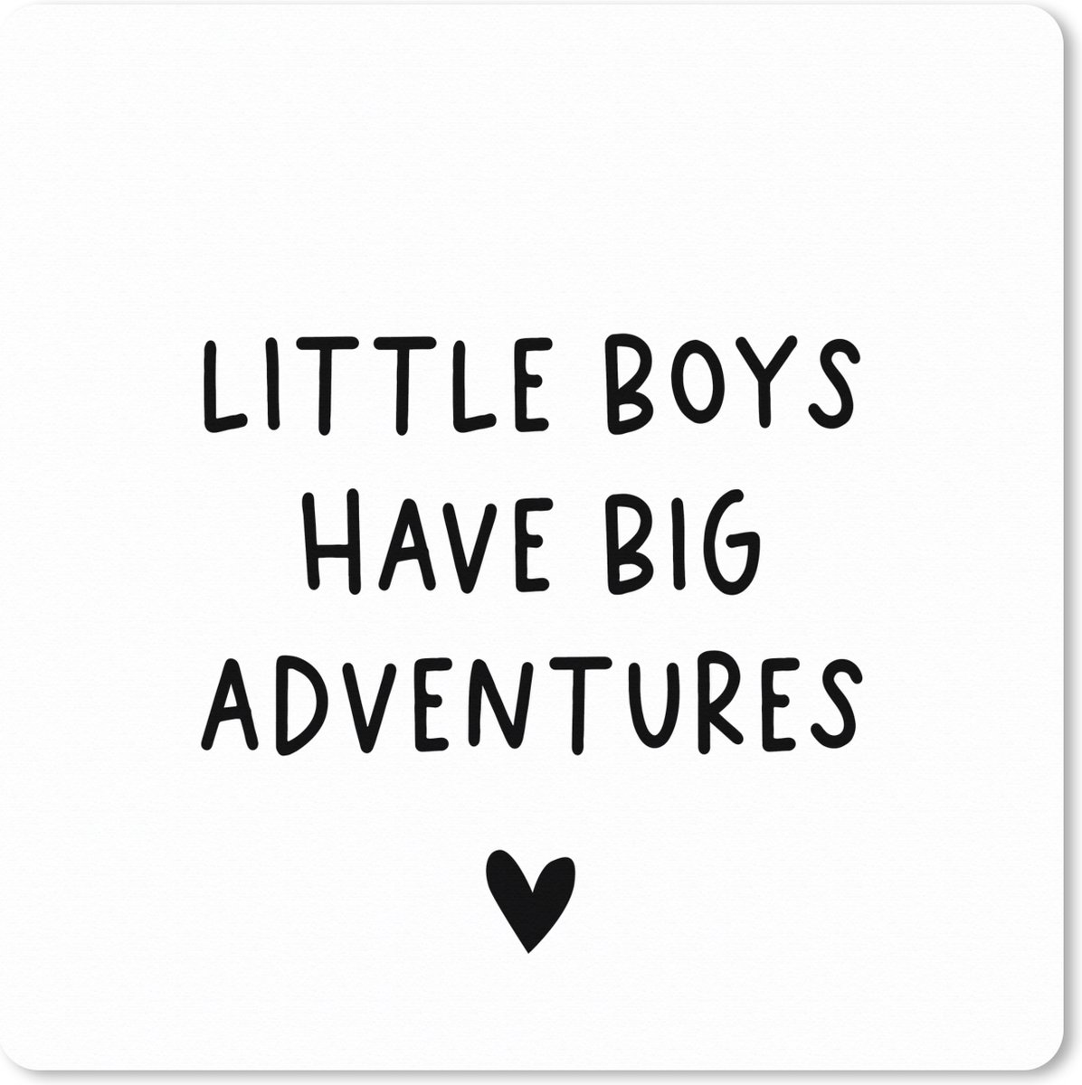 Muismat XXL 50x50 cm - Bureau onderlegger - Bureau mat Engelse quote "Dream big little one" met een hartje tegen een witte achtergrond - Bureaumat - Gaming mousepad xl - Bureaulegger groot - Computer deskmat
