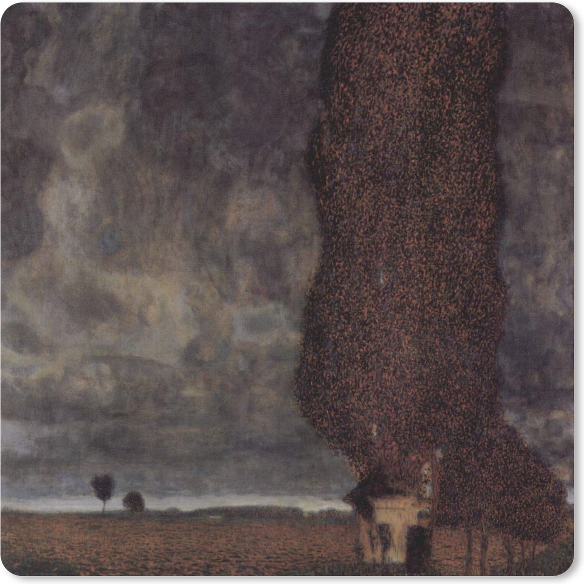 Muismat XXL 80x80 cm - Bureau onderlegger - Bureau mat Naderende storm - schilderij van Gustav Klimt - Bureaumat - Gaming mousepad xl - Bureaulegger groot - Computer deskmat