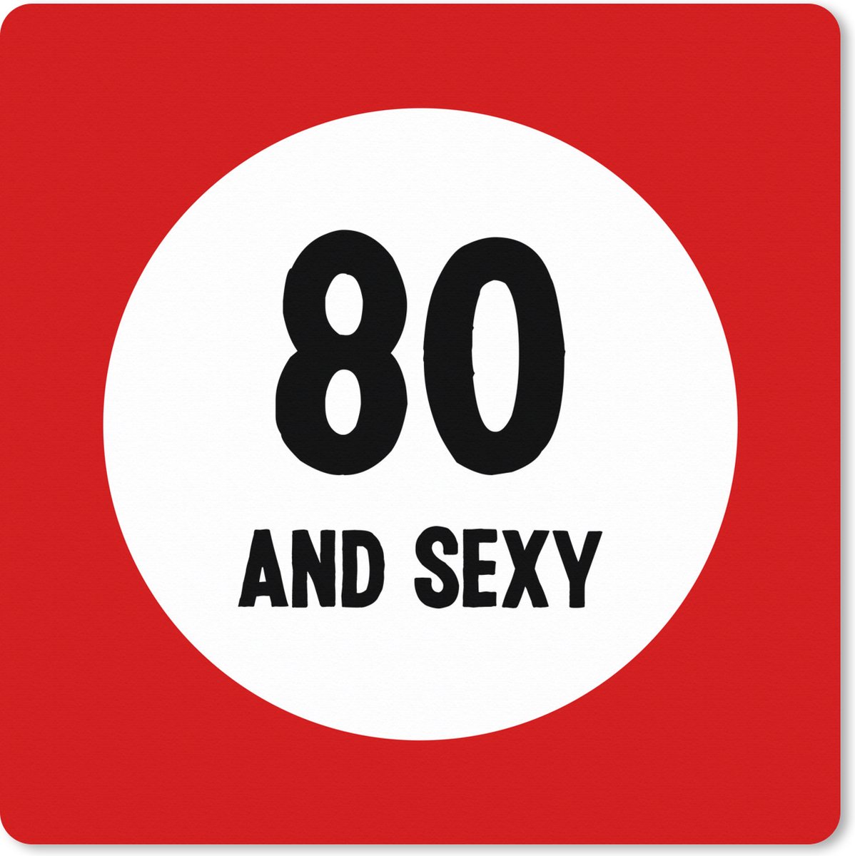 Muismat XXL 80x80 cm - Bureau onderlegger - Bureau mat Verjaardag - 80 Jaar - Rood - Bureaumat - Gaming mousepad xl - Bureaulegger groot - Computer deskmat