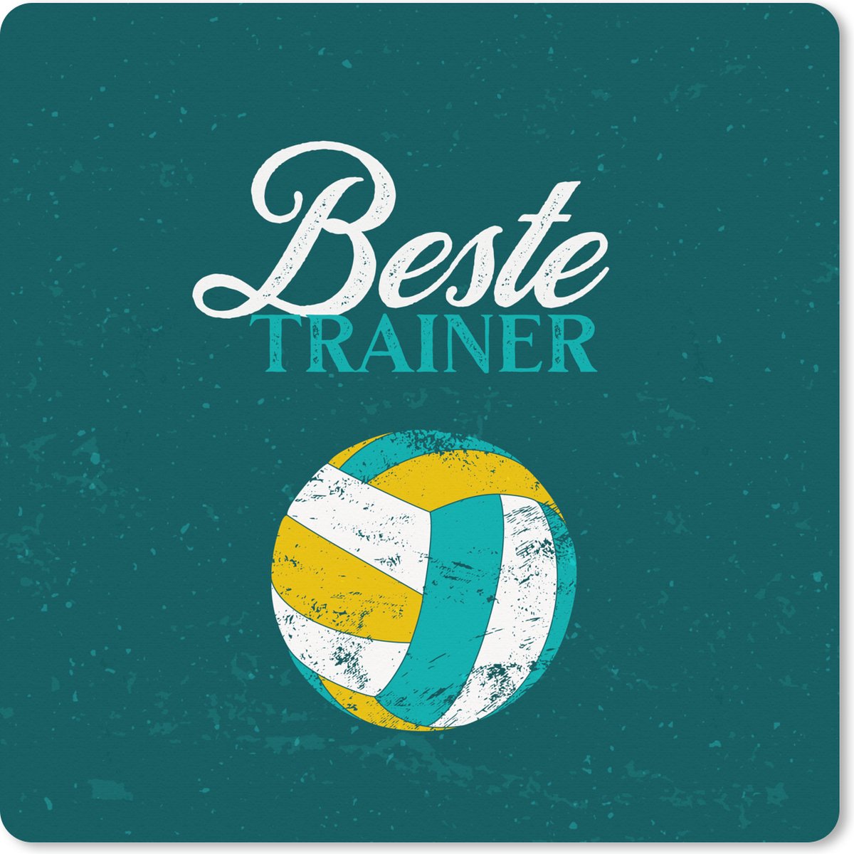 Muismat XXL 80x80 cm - Bureau onderlegger - Bureau mat Quote - Trainer - Volleybal - Bureaumat - Gaming mousepad xl - Bureaulegger groot - Computer deskmat