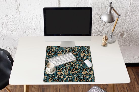 Muismat XXL 60x60 cm - Bureau onderlegger - Bureau mat Panter - Luxe - Patronen - Bureaumat - Gaming mousepad xl - Bureaulegger groot - Computer deskmat