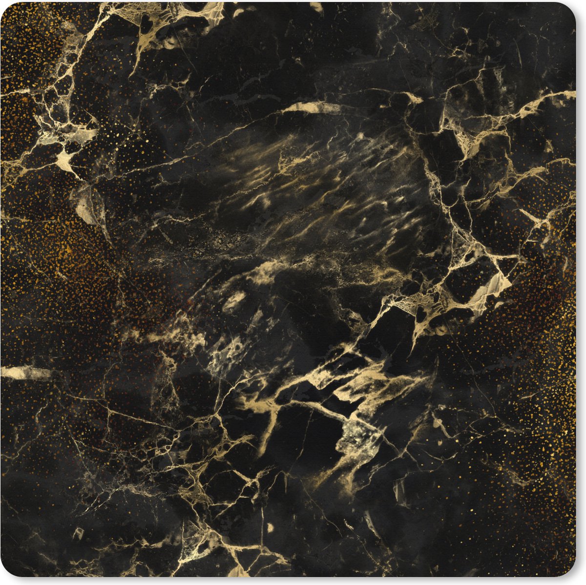 Muismat XXL 80x80 cm - Bureau onderlegger - Bureau mat Gold - Zwart - Luxe - Vintage - Bureaumat - Gaming mousepad xl - Bureaulegger groot - Computer deskmat