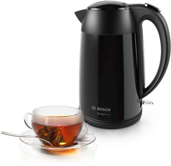 Bouilloire Bosch TWK3P421 1,7L 2400W - Design Noir Et Blanc, Filtre Anti-calcaire Amovible, Base Antidérapante