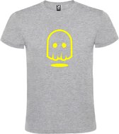 Grijs T-shirt ‘Spookje’ Geel maat 5XL