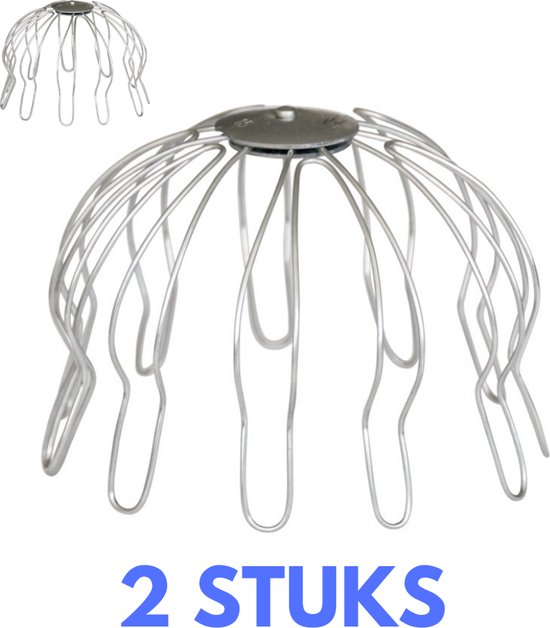 Steico® Dakgootbeschermer Bladvanger - Boldraadrooster - 2st 70-80-90-100mm Dakgoot - Afvoer - Regenpijp - Plat Dak - Gegalvaniseerd -  Anti Verstopping
