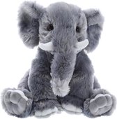 Pluche olifant dierenknuffel grijs 25 cm - Knuffeldieren - Olifanten knuffels